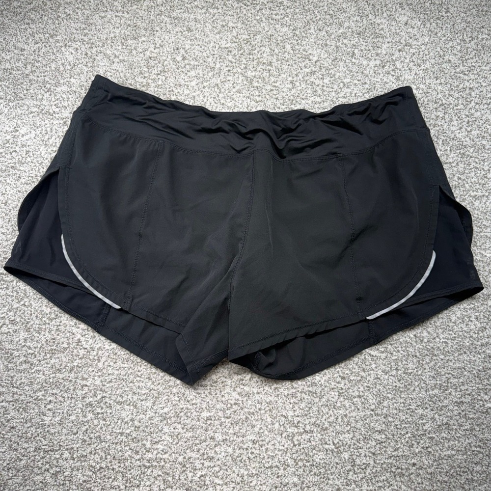 Women's ZYIA Active Black Mesh Energy Lined Athletic Running Shorts Size XXXL